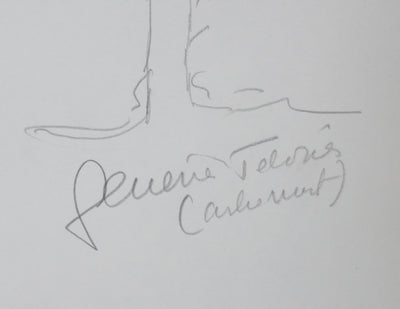 Geneviève TABOUIS : Arbre muet, Autographe et dessin original signée