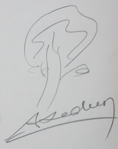André LEDUCQ : L'arbre qui roule, Autographe et dessin original signée