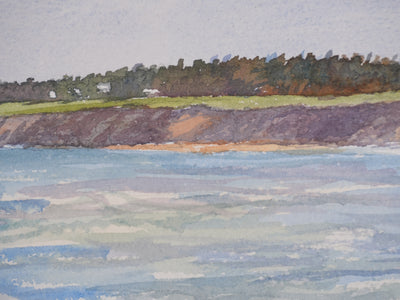 Salomon Alfred BOISECQ : Mer agitée, Aquarelle originale signée