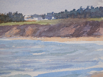 Salomon Alfred BOISECQ : Mer agitée, Aquarelle originale signée