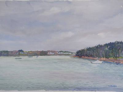 Salomon Alfred BOISECQ : Pont neuf de Baden, Aquarelle originale signée