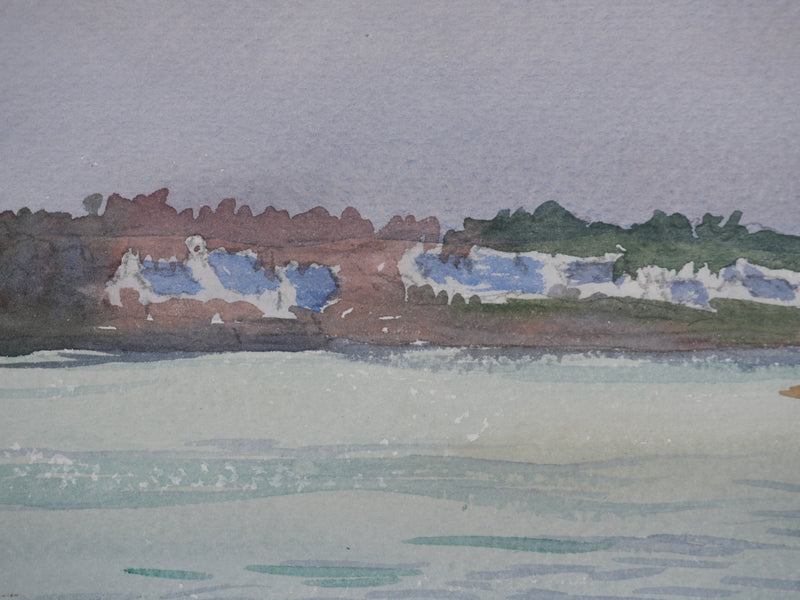 Salomon Alfred BOISECQ : Pont neuf de Baden, Aquarelle originale signée