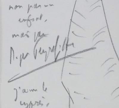 Roger PEYREFITTE : Ceci est un cyprès, Autographe et dessin original signée