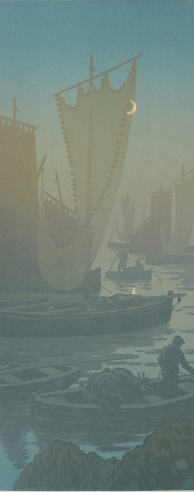 Henri RIVIERE : La féérie des heures, Premier Quartier, Lithographie originale signée