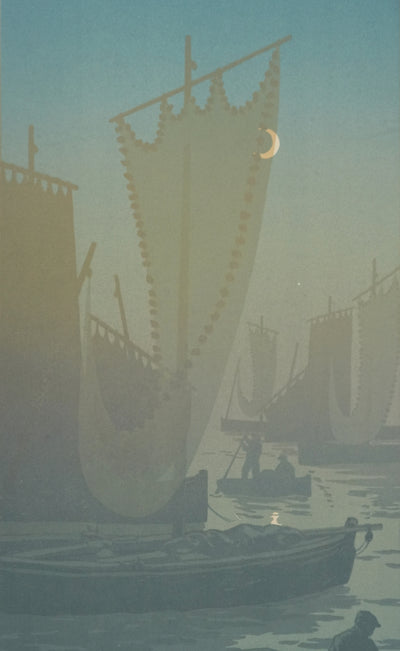 Henri RIVIERE : La féérie des heures, Premier Quartier, Lithographie originale signée