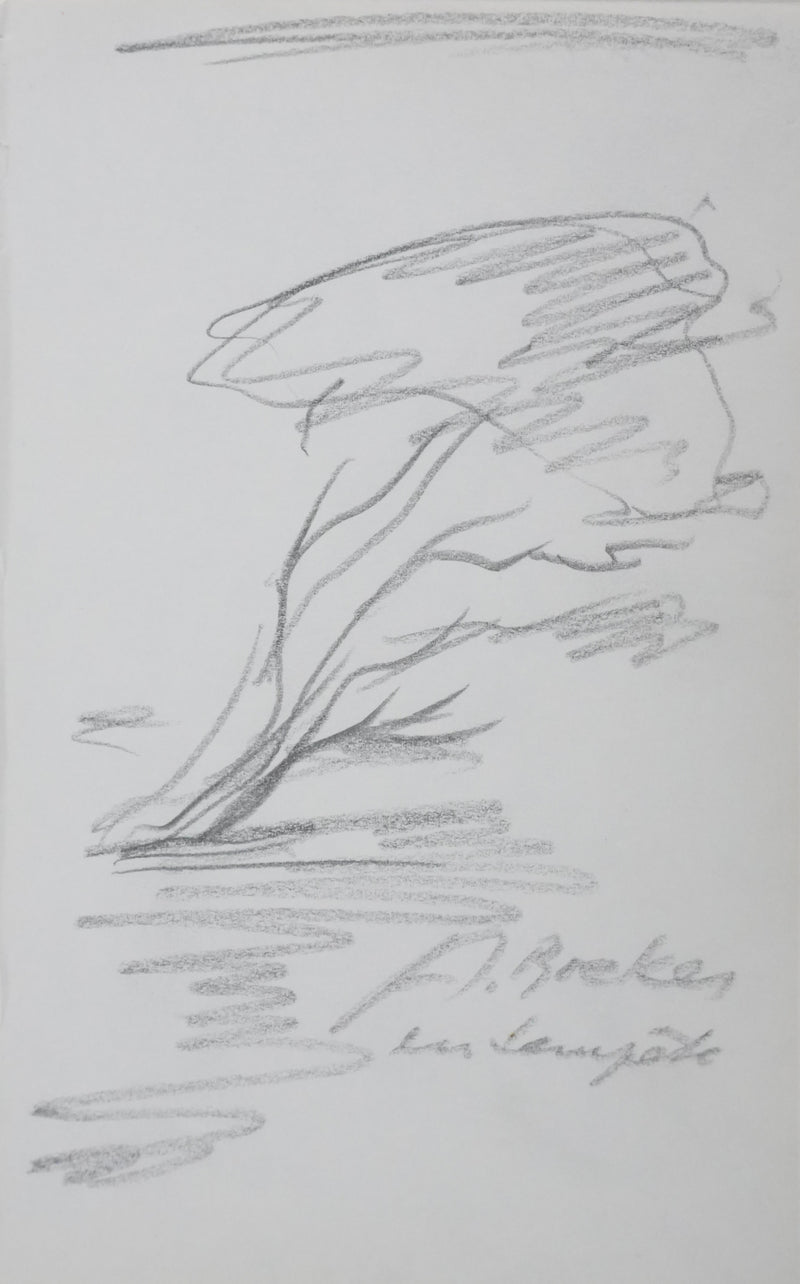 Arno BREKER : La tempête, Autographe et dessin original signée