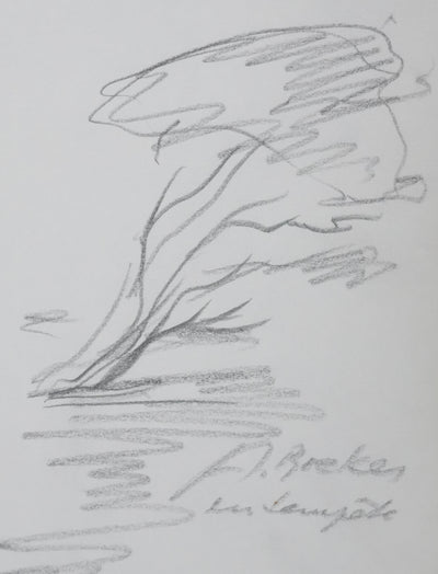 Arno BREKER : La tempête, Autographe et dessin original signée