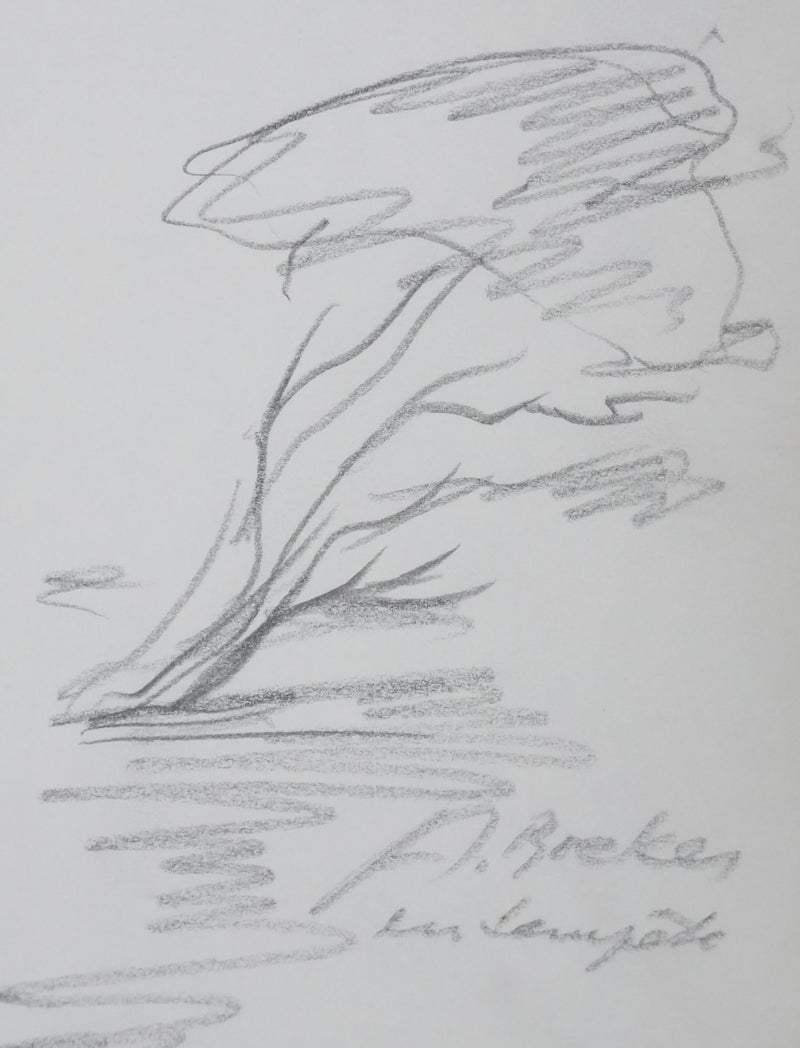 Arno BREKER : La tempête, Autographe et dessin original signée