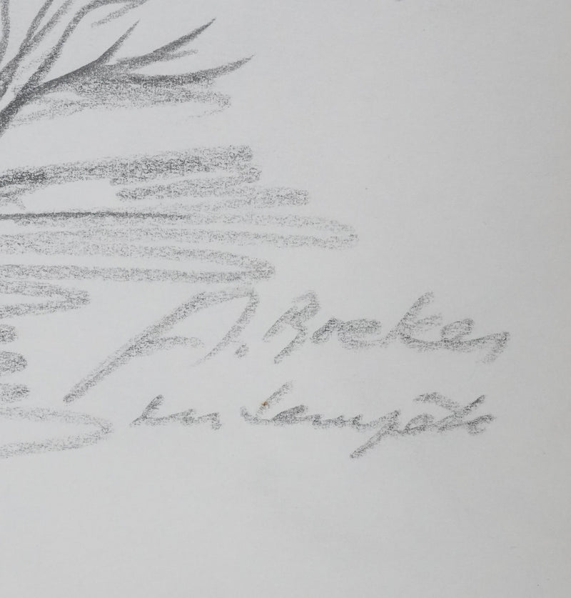 Arno BREKER : La tempête, Autographe et dessin original signée