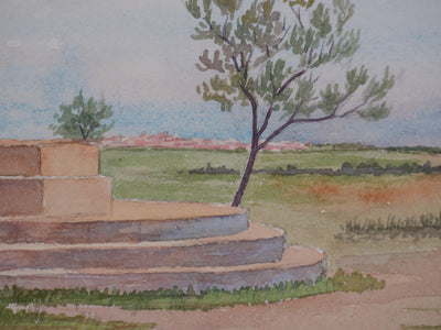 Salomon Alfred BOISECQ : Troupeau en Camargue, Aquarelle originale signée
