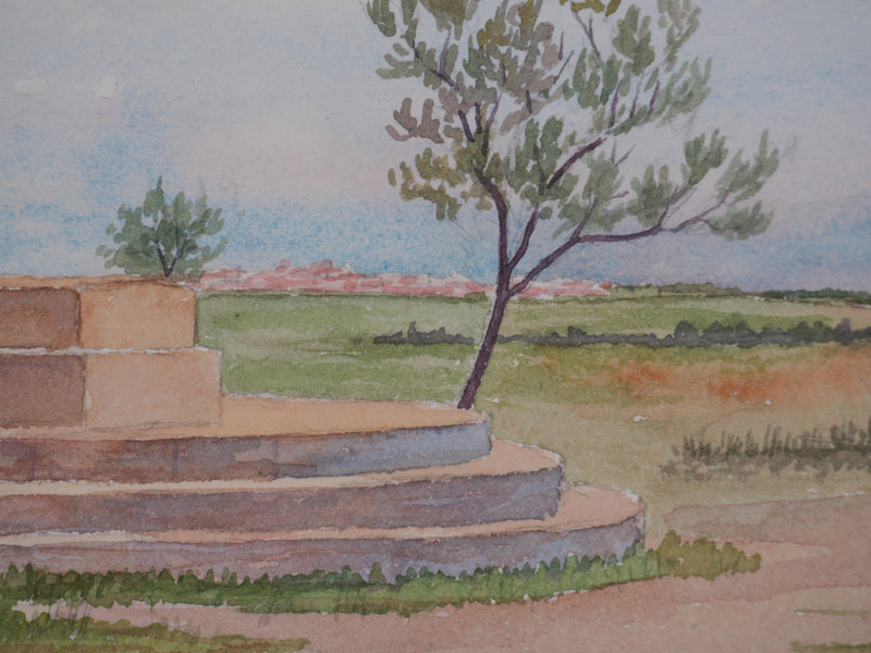 Salomon Alfred BOISECQ : Troupeau en Camargue, Aquarelle originale signée