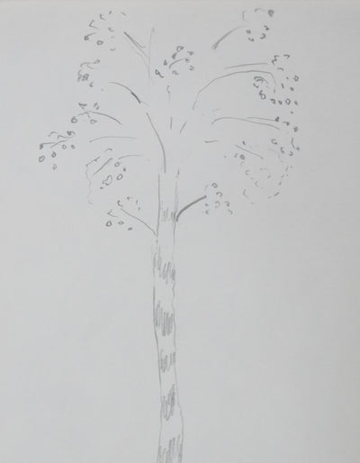 André DHOTHEL : L'arbre à rayures, Autographe et dessin original signée