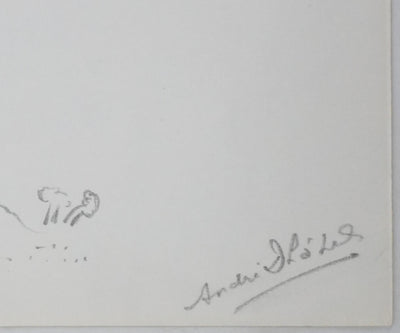 André DHOTHEL : L'arbre à rayures, Autographe et dessin original signée