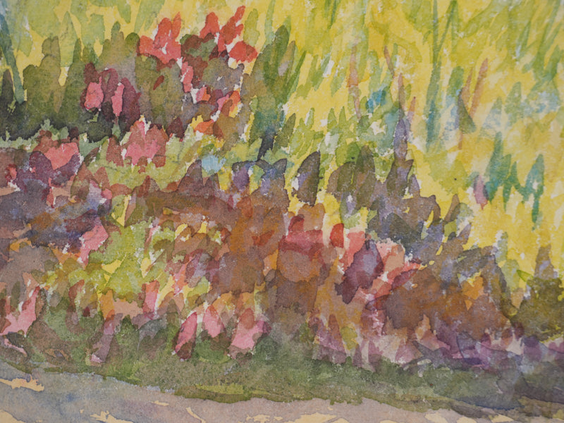 Salomon Alfred BOISECQ : Couché de soleil à Borme-les-Mimosas, Aquarelle originale signée