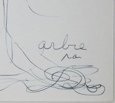 Denis DE ROUGEMONT : L'arbre bas, Autographe et dessin original signé