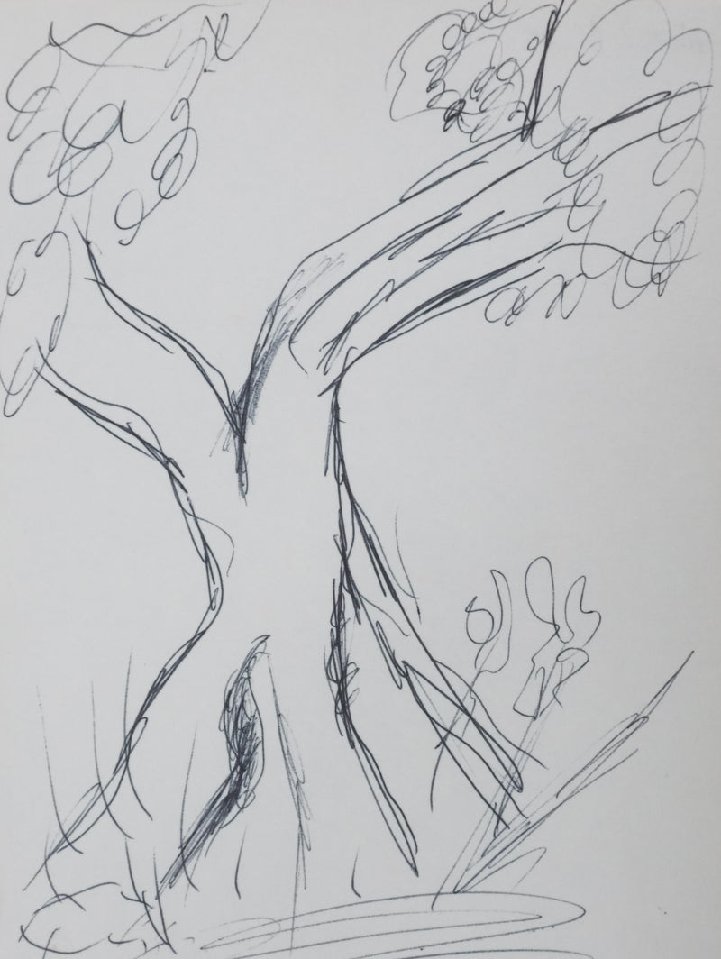 Nadia BLOCH : La silhouette sombre, Autographe et dessin original signé