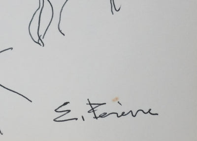 Emmanuel PEREIRE : Le soleil sous l'arbre, Autographe et dessin original signé