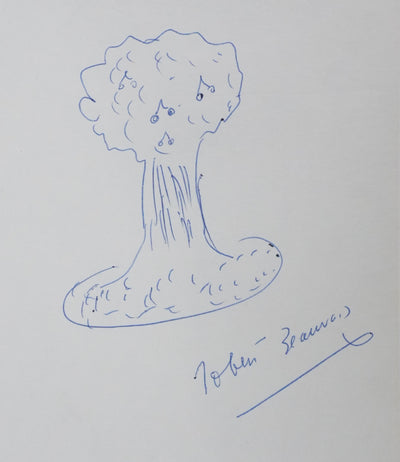 Robert BEAUVAIS : Le cerisier, Autographe et dessin original signé