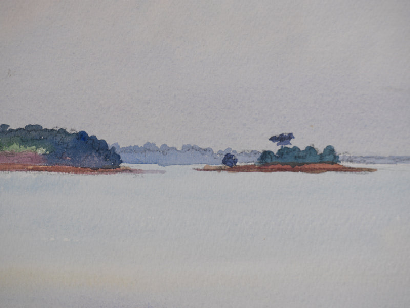 Salomon Alfred BOISECQ : Petite plage en Bretagne, Aquarelle originale signée