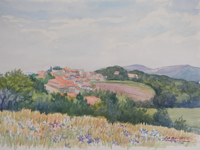 Salomon Alfred BOISECQ : Vue sur les toits provençaux, Aquarelle originale (photo de détail 2) - Crédit photo : Galerie Art.Paris