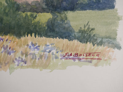 Salomon Alfred BOISECQ : Vue sur les toits provençaux, Aquarelle originale (photo de détail 3) - Crédit photo : Galerie Art.Paris
