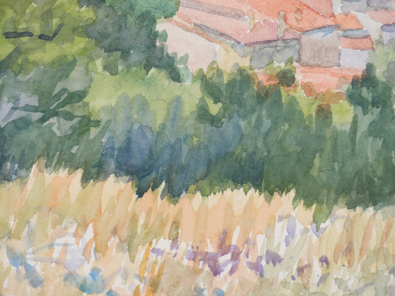 Salomon Alfred BOISECQ : Vue sur les toits provençaux, Aquarelle originale (photo de détail 6) - Crédit photo : Galerie Art.Paris