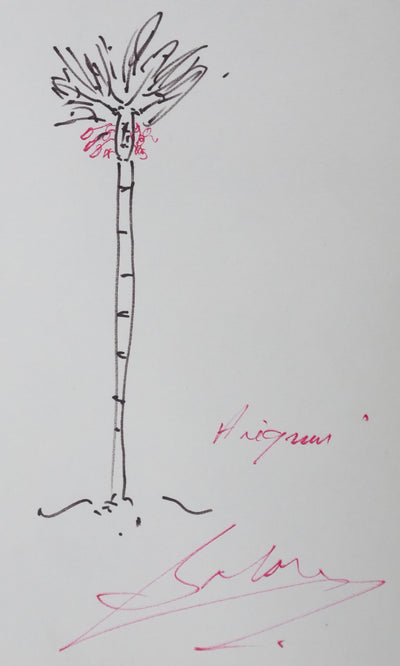 Raoul SALAN : Les fruits rouges de l'arbre, Autographe et dessin original signé