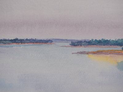 Salomon Alfred BOISECQ : Paysage automnal, Aquarelle originale signée