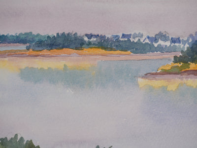 Salomon Alfred BOISECQ : Paysage automnal, Aquarelle originale signée