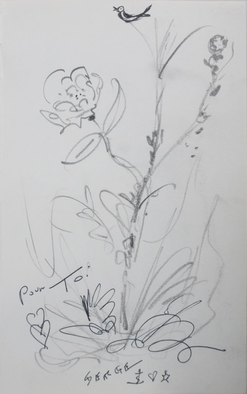 SERGE : La fleur des champs, Dessin original signé