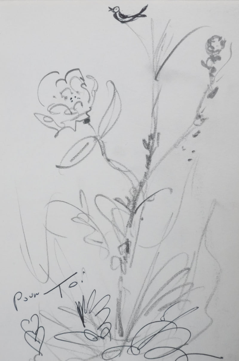 SERGE : La fleur des champs, Dessin original signé