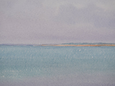 Salomon Alfred BOISECQ : La plage aux roches, Aquarelle originale signée