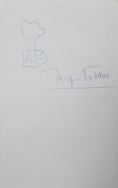 Jacques FABBRI : La silhouette arborescente, Autographe et dessin original signé