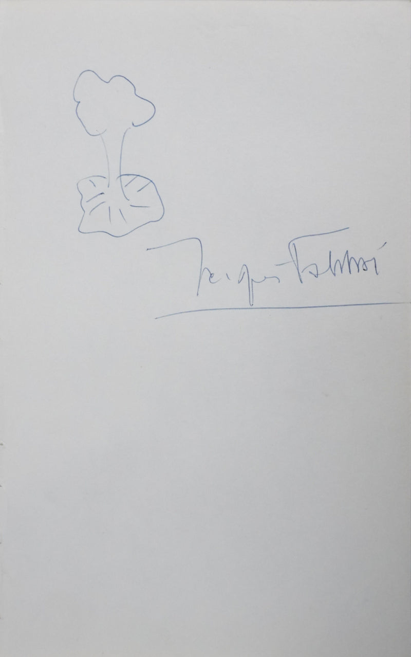 Jacques FABBRI : La silhouette arborescente, Autographe et dessin original signé