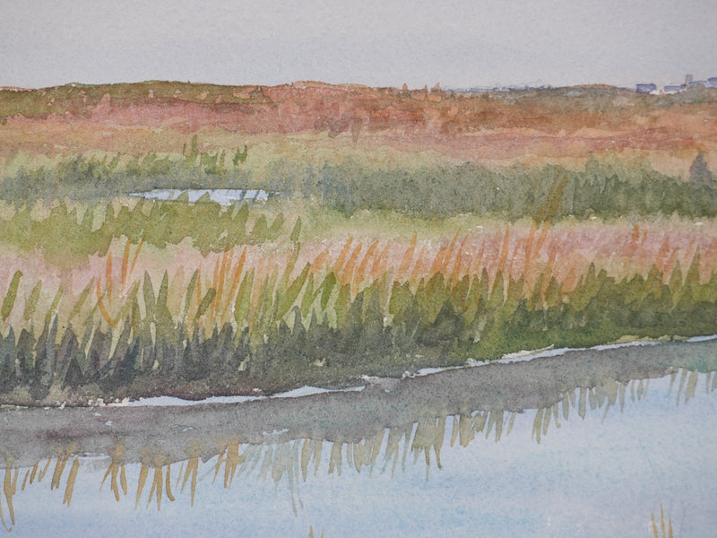 Salomon Alfred BOISECQ : Les environs de Batz, Aquarelle originale signée