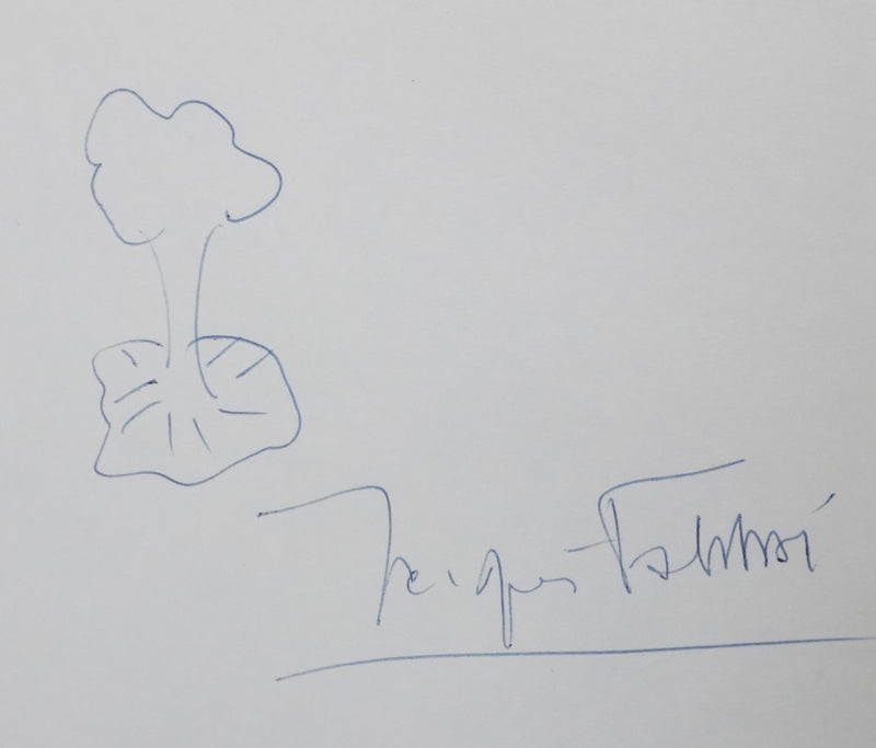 Jacques FABBRI : La silhouette arborescente, Autographe et dessin original signé