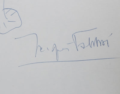 Jacques FABBRI : La silhouette arborescente, Autographe et dessin original signé