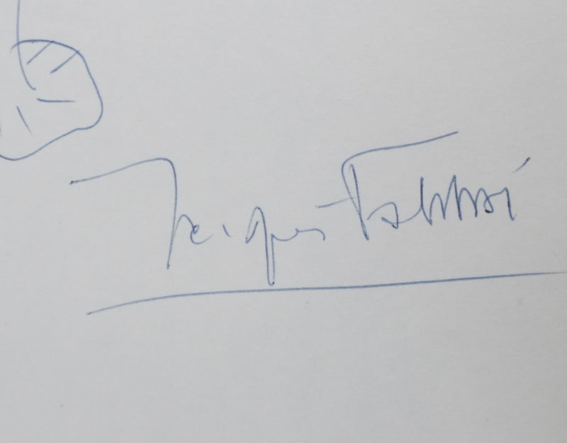 Jacques FABBRI : La silhouette arborescente, Autographe et dessin original signé