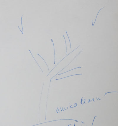 France CLIDAT : L'envolée de l'arbre, Autographe et dessin original signé