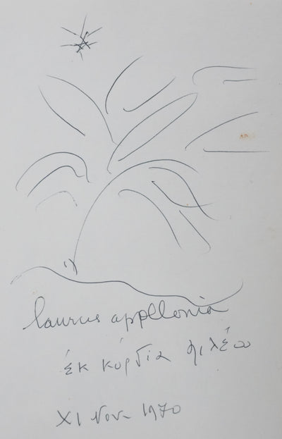 Henri BOSCO : L'étoile dans la nuit, Autographe et dessin original signé
