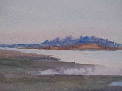 Salomon Alfred BOISECQ : Le Golfe du Morbihan en automne, Aquarelle originale signée