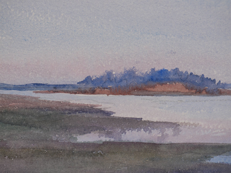 Salomon Alfred BOISECQ : Le Golfe du Morbihan en automne, Aquarelle originale signée