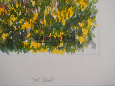 Salomon Alfred BOISECQ : La maison champêtre, Aquarelle originale signée