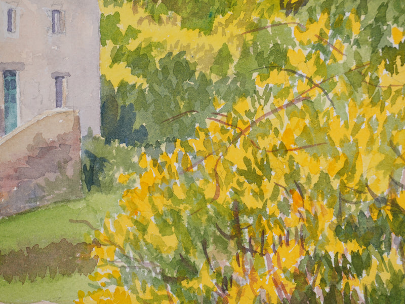Salomon Alfred BOISECQ : La maison champêtre, Aquarelle originale signée