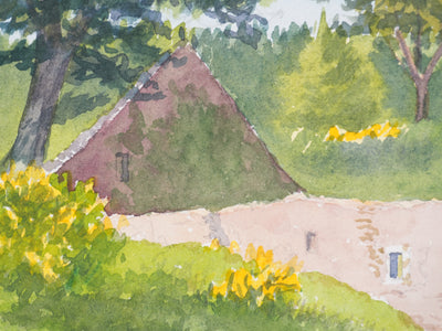 Salomon Alfred BOISECQ : La maison champêtre, Aquarelle originale signée