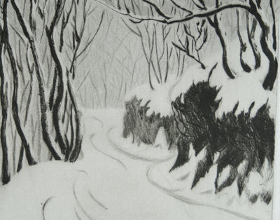 Camille COMBE : Arménie, sur le chemin d'Haghartsin, Gravure originale signée