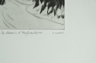 Camille COMBE : Arménie, sur le chemin d'Haghartsin, Gravure originale signée