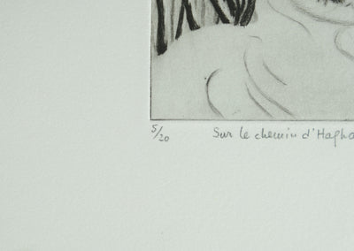 Camille COMBE : Arménie, sur le chemin d'Haghartsin, Gravure originale signée