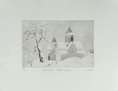 Camille COMBE : Arménie, Haghartsin, il était une fois, Gravure originale signée