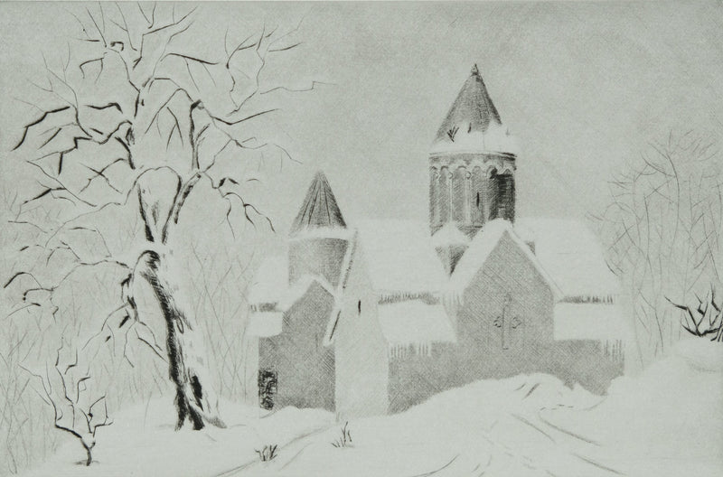 Camille COMBE : Arménie, Haghartsin, il était une fois, Gravure originale signée